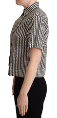 Dolce & Gabbana White Black Fantasy Pattern Shirt