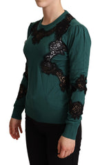 Dolce & Gabbana Green Wool Crewneck Sweater