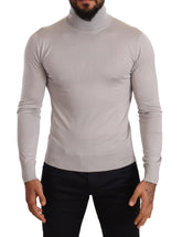 Dolce & Gabbana Gray Cashmere Turtleneck Pullover Sweater