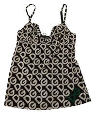 Dolce & Gabbana Black White Logo Print Camisole Top Underwear