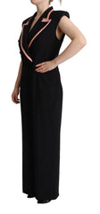 Dolce & Gabbana Black Wool Blend Sleeveless Jumpsuit Dress