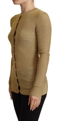 Dolce & Gabbana Gold Viscose Blend Buttons Cardigan Sweater