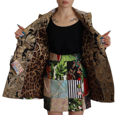 Dolce & Gabbana Multicolor Double-Breasted Patchwork Jacquard Blazer Jacket