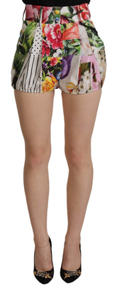 Dolce & Gabbana Multicolor High Waist Hot Pants Shorts