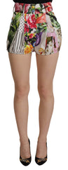 Dolce & Gabbana Multicolor High Waist Hot Pants Shorts