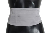 Dolce & Gabbana Gray Waist Belt Silk Cummerbund