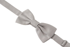 Dolce & Gabbana Gray 100% Silk Adjustable Neck Papillon Tie