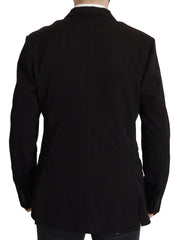 Dolce & Gabbana Black Wool Single Breasted Coat Blazer