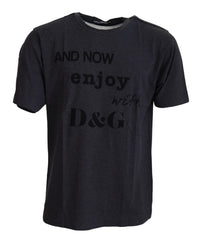 Dolce & Gabbana Gray Crewneck Cotton Short Sleeve T-shirt