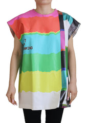 Dolce & Gabbana Multicolor TV Print Blouse Cotton T-shirt