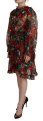 Dolce & Gabbana Multicolor Geranium A-line Knee Length Dress