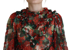 Dolce & Gabbana Multicolor Geranium A-line Knee Length Dress