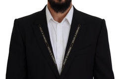 Dolce & Gabbana Black Wool Stretch Slim Fit Jacket Blazer