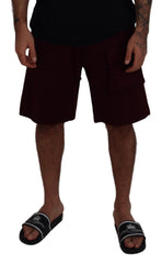 Dolce & Gabbana Maroon Bermuda Cargo Men Shorts
