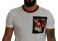 Dolce & Gabbana Cotton White Logo Print Crewneck T-shirt