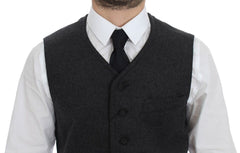 Dolce & Gabbana Gray Wool Blend Logo Vest Gilet Weste