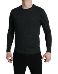 Dolce & Gabbana Gray Wool Round Neck Pullover Sweater