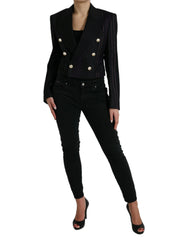 Dolce & Gabbana Black Striped SICILIA Double Breasted Jacket