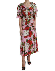 Dolce & Gabbana Multicolor Floral Crystal Embellished A-line Dress