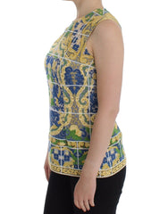 Dolce & Gabbana Multicolor Majolica Embroidered Sweater
