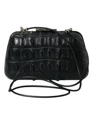 Balenciaga Black Exotic Skin Leather Shoulder Crossbody Box Clutch Bag