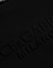Dolce & Gabbana Black Cotton Long Sleeves Sweatshirt Sweater