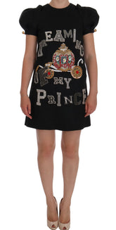 Dolce & Gabbana Gray Crystal "Dreaming of My Prince" Dress