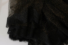 Dolce & Gabbana Black Gold Crystal Heart A-line Dress