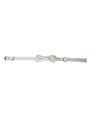 Dolce & Gabbana White Silk Adjustable Neck Men Papillon Bow Tie
