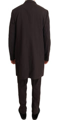Dolce & Gabbana Bordeaux Wool Stretch Long 3 Piece Suit