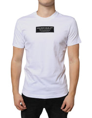 Dolce & Gabbana White Cotton DG Applique Casual T-shirt