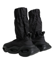 Dolce & Gabbana Black Slip On Wave Socks Sneakers Shoes