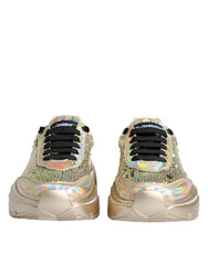 Dolce & Gabbana Gold Sequin Iridiscent Daymaster Sneakers Shoes