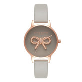 Olivia Burton Gray Artificial Leather Dress Watch