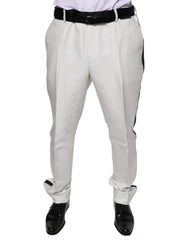Dolce & Gabbana White Polyester Formal Dress Pants