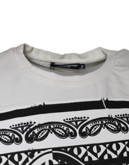 Dolce & Gabbana White Bandana Print Cotton Short Sleeves T-shirt