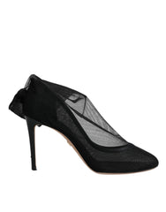 Dolce & Gabbana Black Nylon Mesh Sock Style Boots Shoes