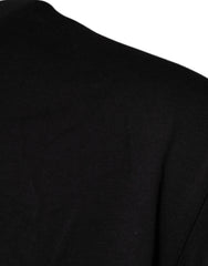 Dolce & Gabbana Black Logo Print Cotton Crew Neck T-shirt