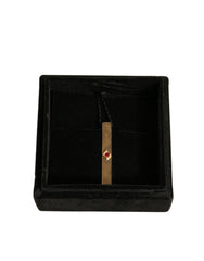 Dolce & Gabbana Gold Tone Brass Crystal Branded Tie Clip Bar