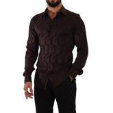 Dolce & Gabbana Bordeaux Silk Dress Shirt