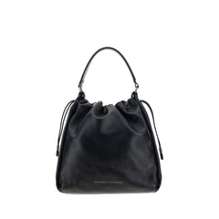 Brunello Cucinelli Black Calf Leather Bos Taurus Shoulder Bag