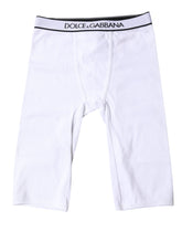 Dolce & Gabbana White Logo Cotton Cropped Tights Underwear