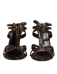 Dolce & Gabbana Bordeaux Ankle Strap Heels Sandals Shoes