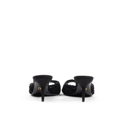 Dolce & Gabbana Black Cotton Mules