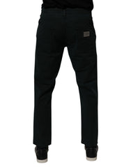 Dolce & Gabbana Dark Green Cotton Loose Men Denim Jeans