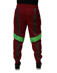 Dolce & Gabbana Maroon Nylon Men Jogger Sweatpants Pants