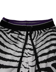 Dolce & Gabbana Black White Zebra Men Jogger Sweatpants Pants