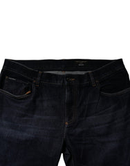 Dolce & Gabbana Dark Blue Cotton Stretch Skinny Denim Jeans