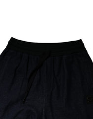 Dolce & Gabbana Dark Gray Jacquard Jogger Men Sweatpants Pants