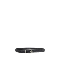 Brunello Cucinelli Black Calf Leather Bos Taurus Regular Belt